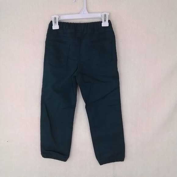 Carter's Kid Cotton Blend Joggers Boy's Size 4 in Dark Green w/ Terry Lining - Picture 2 of 10